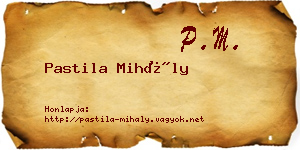 Pastila Mihály névjegykártya